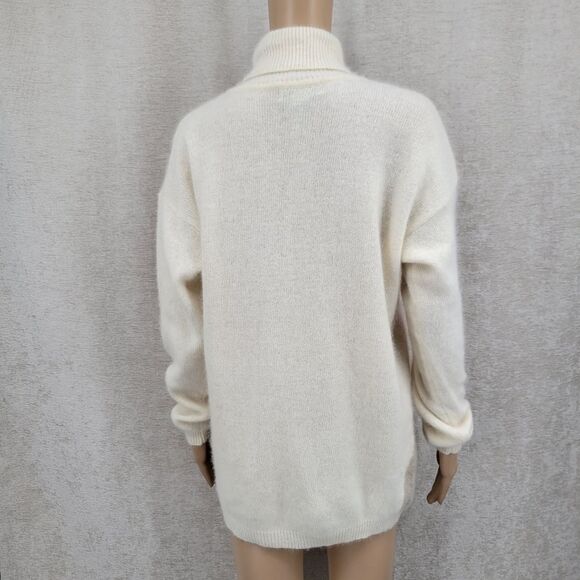 Diversity Vintage Women's Argyle Turtleneck Sweater Lambswool Angora - Picture 6 of 12